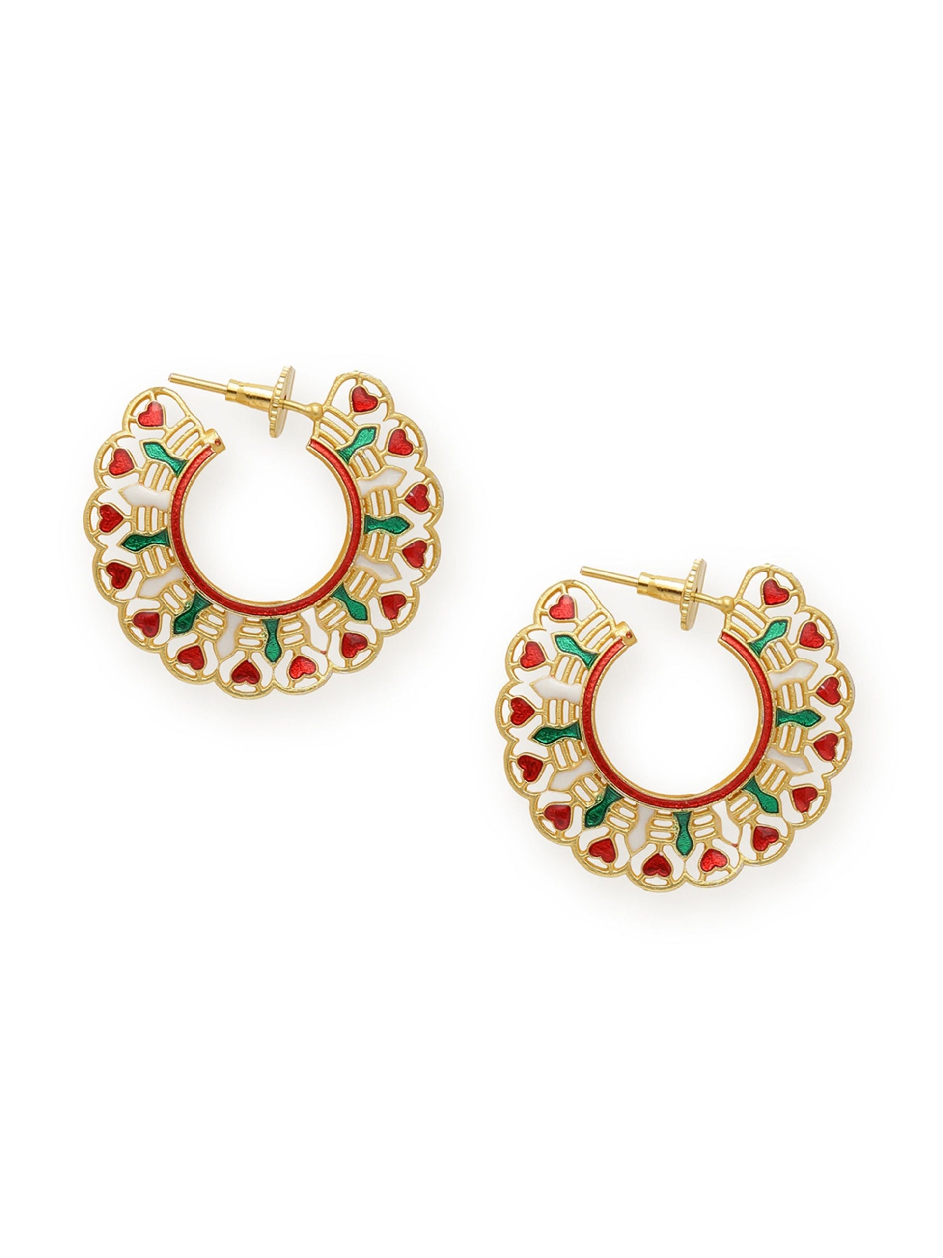 Gold-plated Enamel Earrings