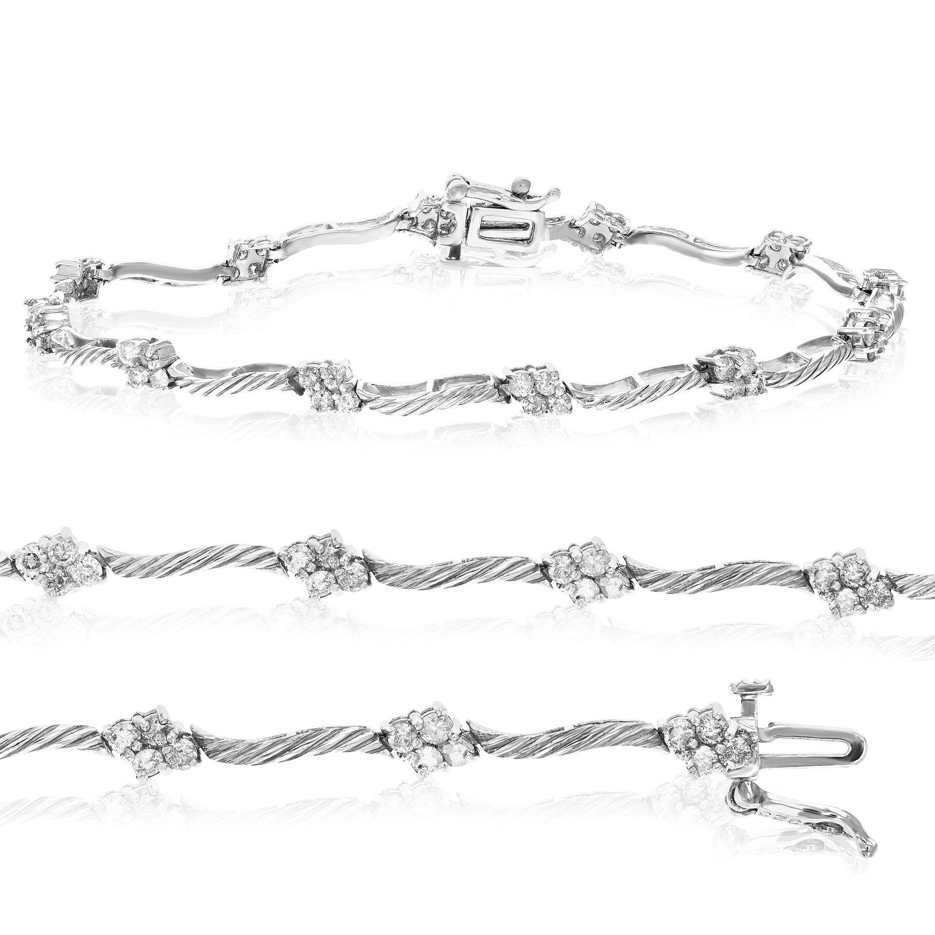 1.20 cttw Diamond Bracelet in Sterling Silver