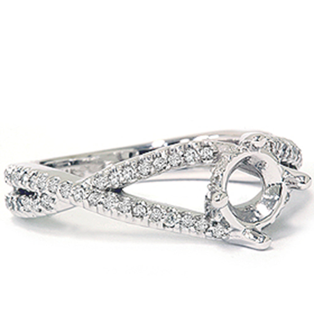 3/8 ct 14K White Gold Diamond Engagement Ring Semi Mount