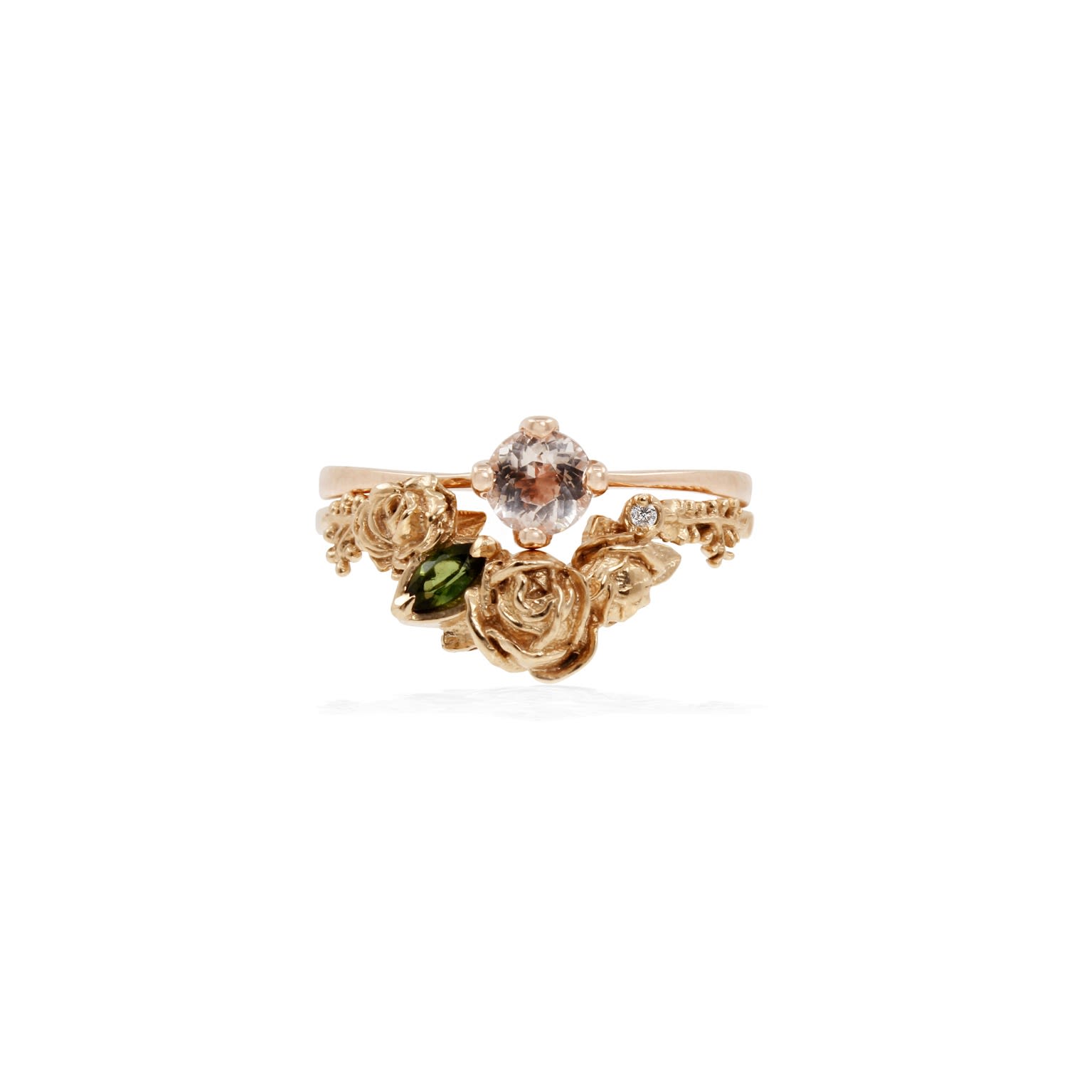 Rose Ring Diamond & Tourmaline – Rose Gold