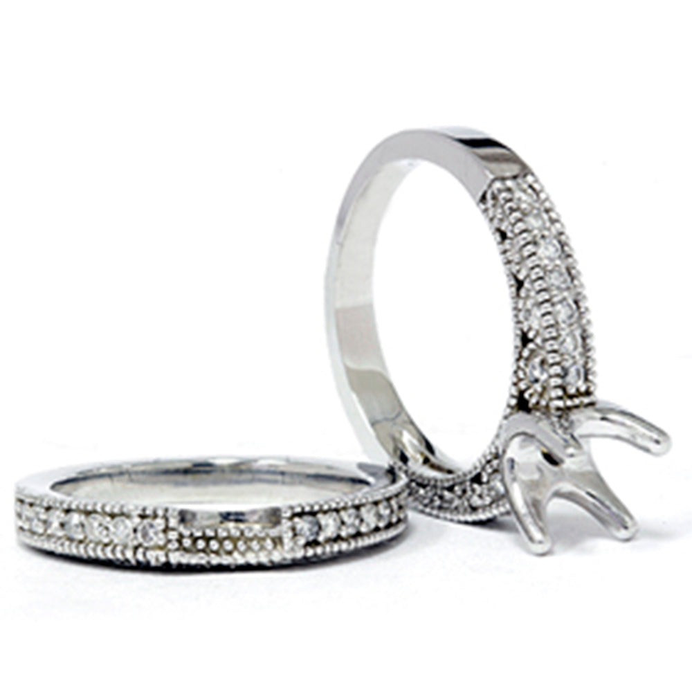 5/8 ct Diamond Engagement Matching Wedding Ring Setting