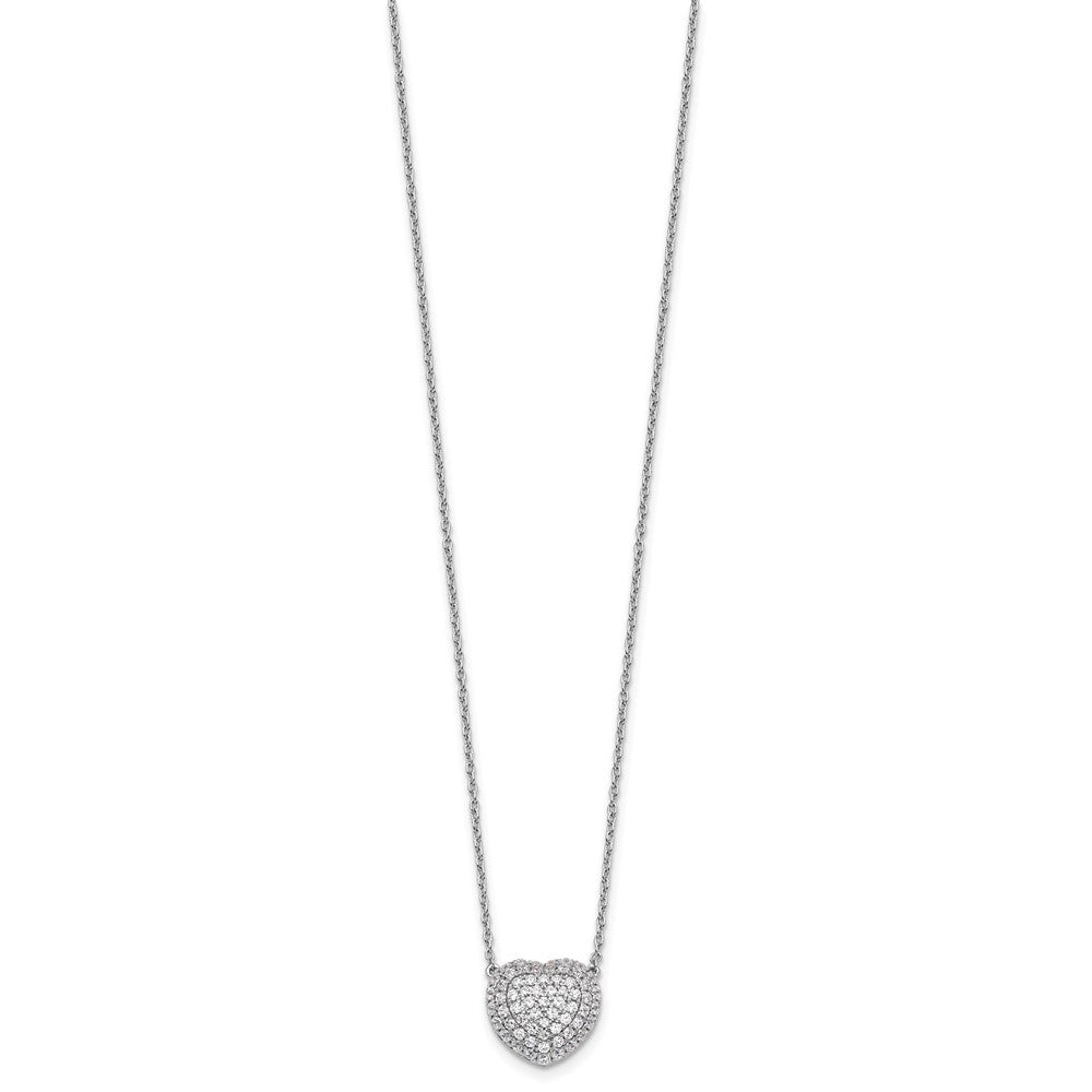 14k Gold 3/4 CT Lab Grown Diamond Heart Pendant Necklace 18'