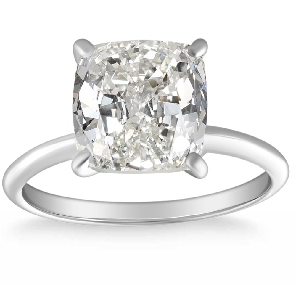 4.39 CT Cushion Diamond GIA Certified Solitaire Engagement Ring 14k White Gold