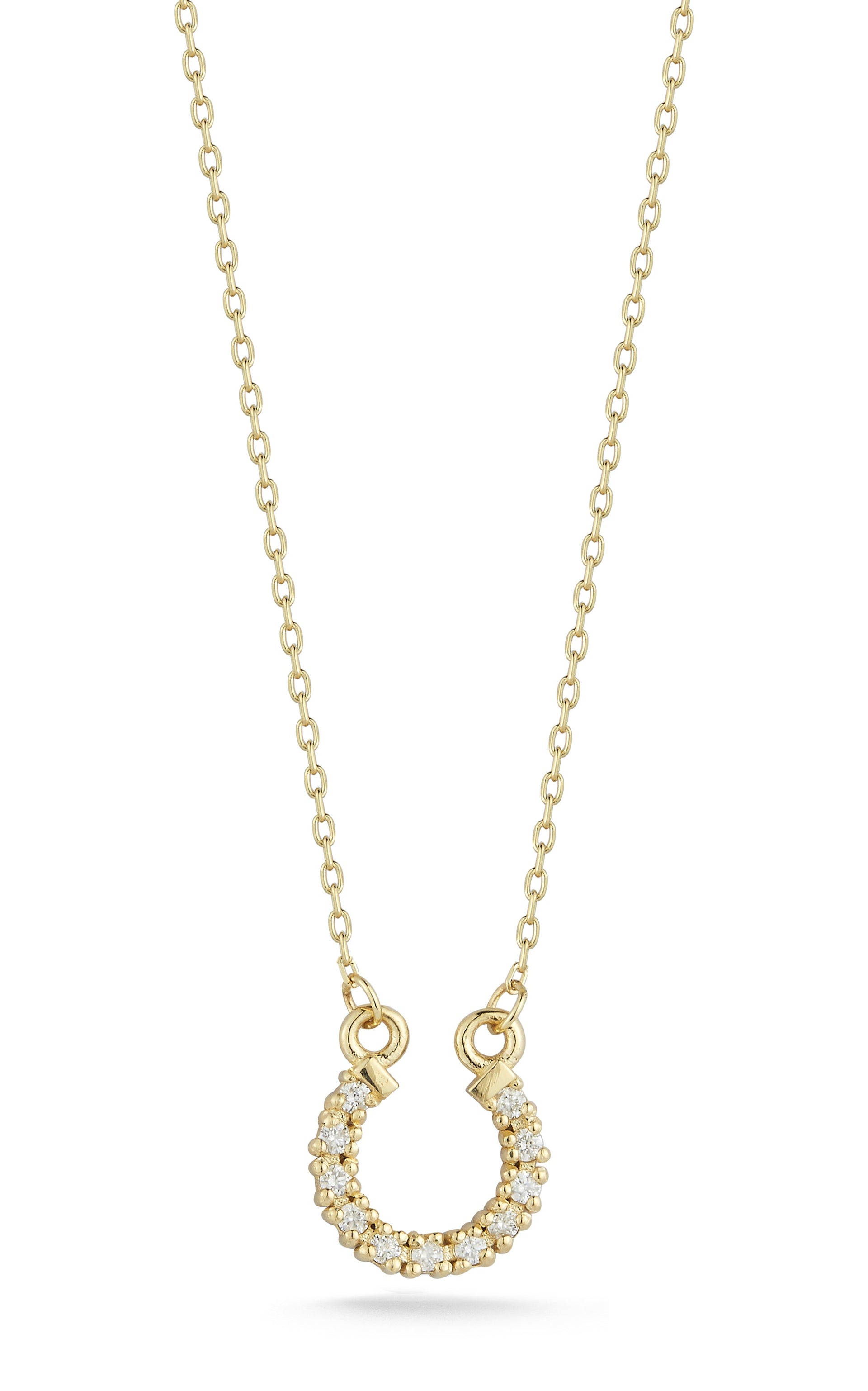 14K Gold & Diamond Horse Shoe Necklace