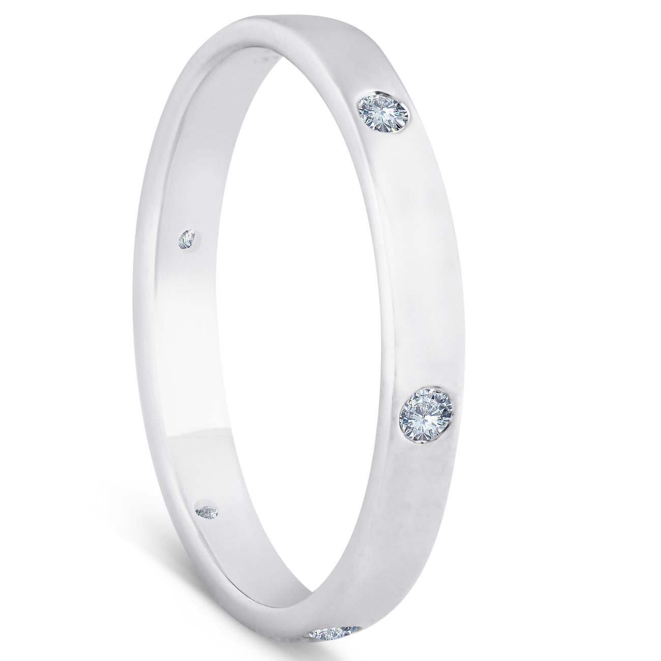 14k White Gold Diamond Eternity Anniversary Band