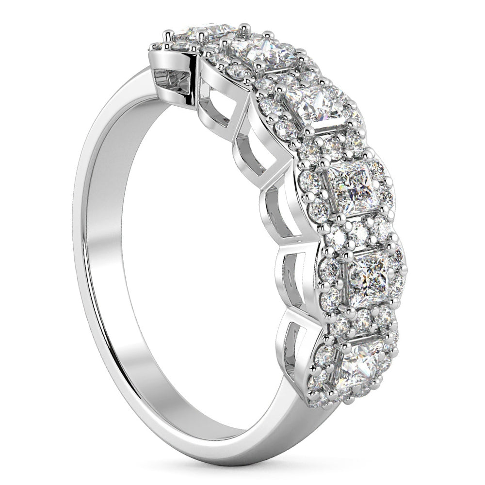 1Ct Princess Cut Diamond Wedding Ring Stackable Band 14k Gold Lab Grown