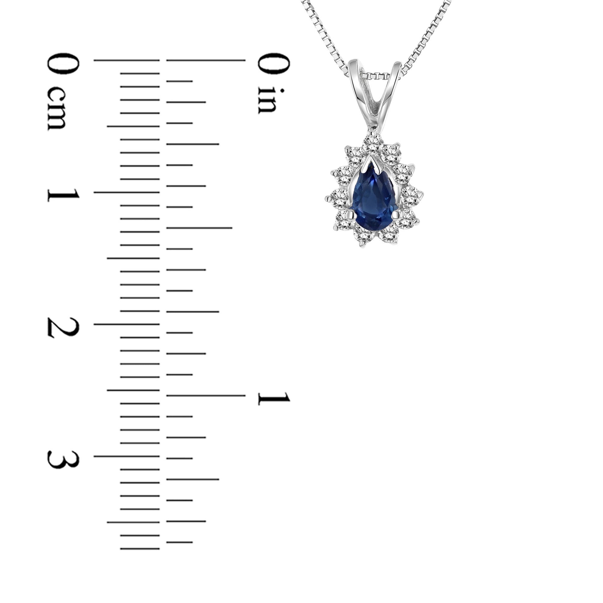 0.35cttw Diamond and Sapphire Pendant in 14k Gold