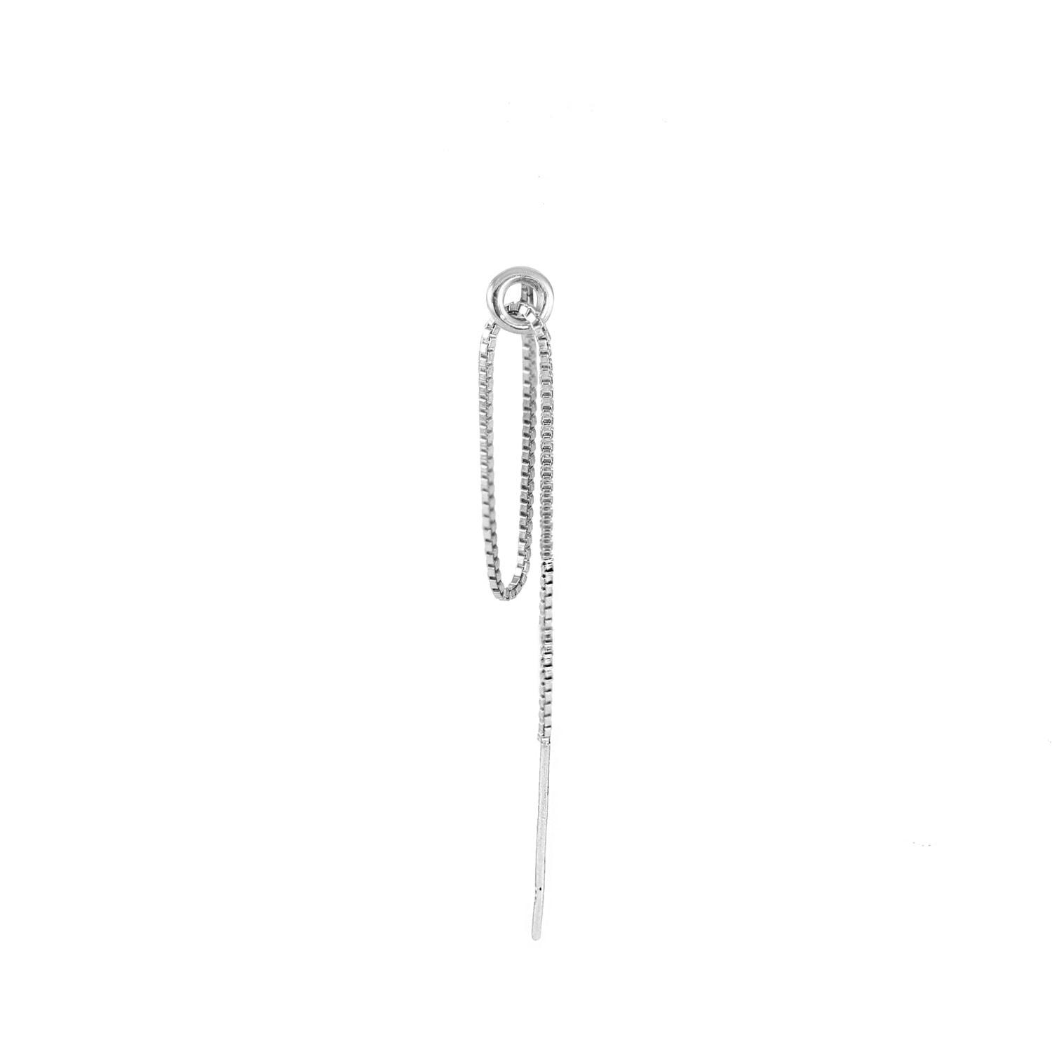 Hoop & Chain Single Earring - Silver