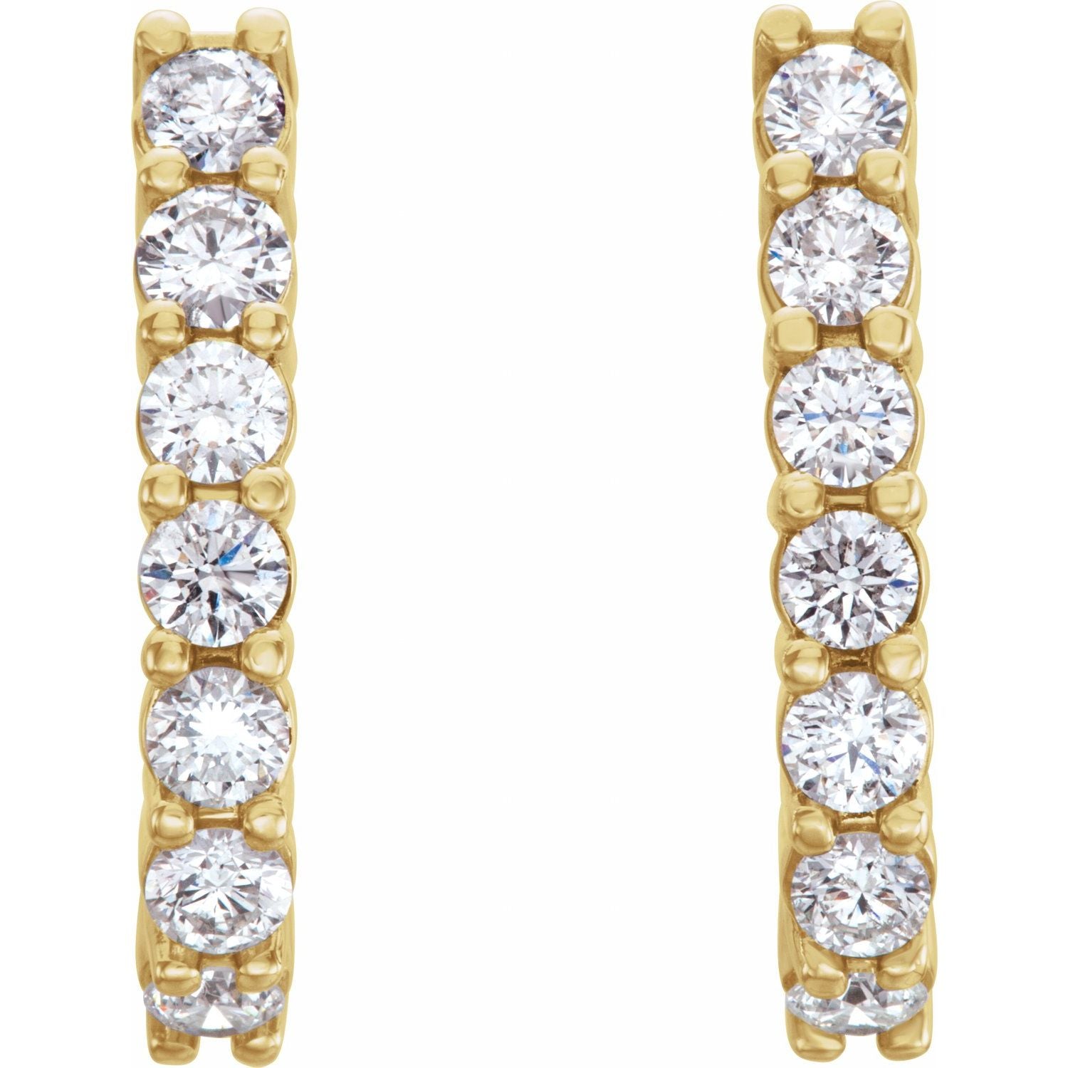 14K Gold 3/4ct Lab-grown Diamond J-hoop Earrings Clarity SI Color G-H