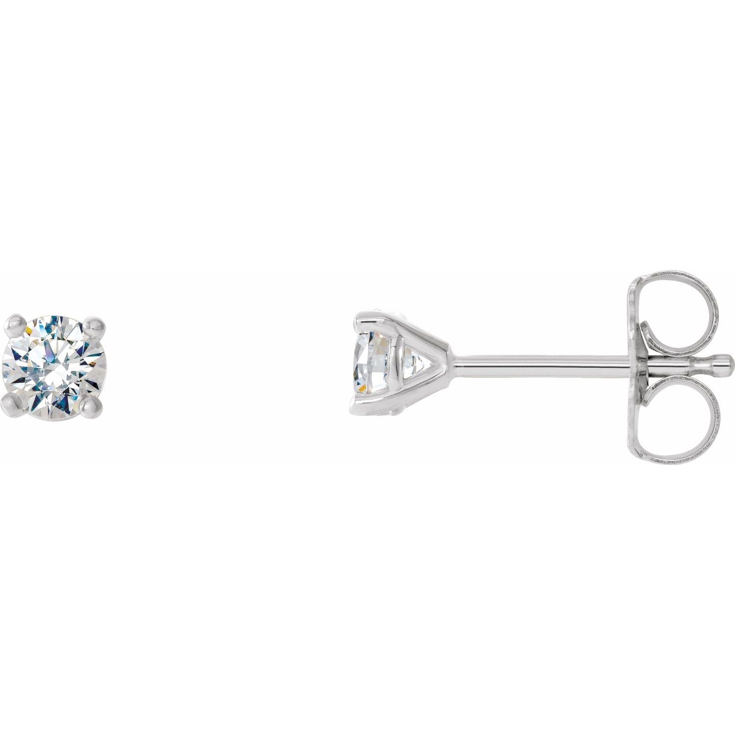 14K Gold 1/3ct Lab-grown Diamond Stud Earrings Clarity VS Color F-G