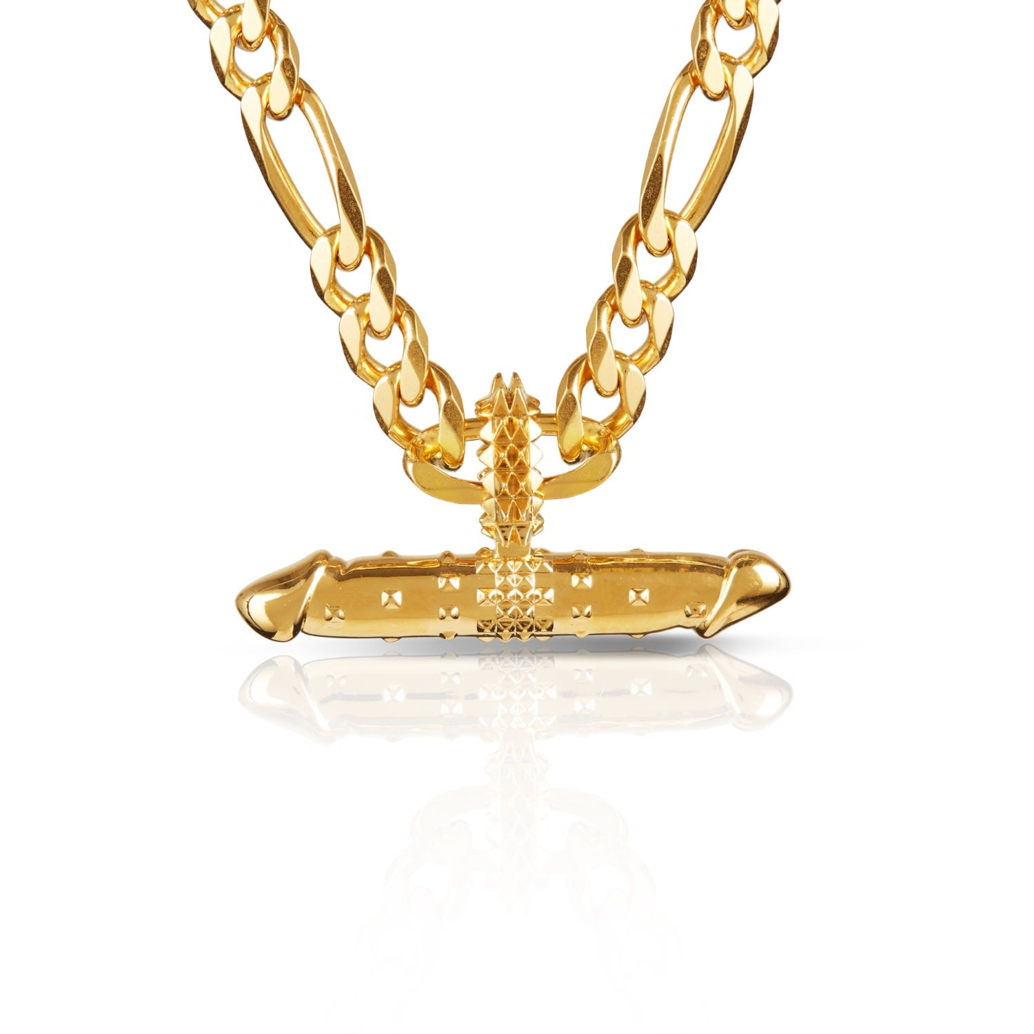 D Bar Necklace Gold