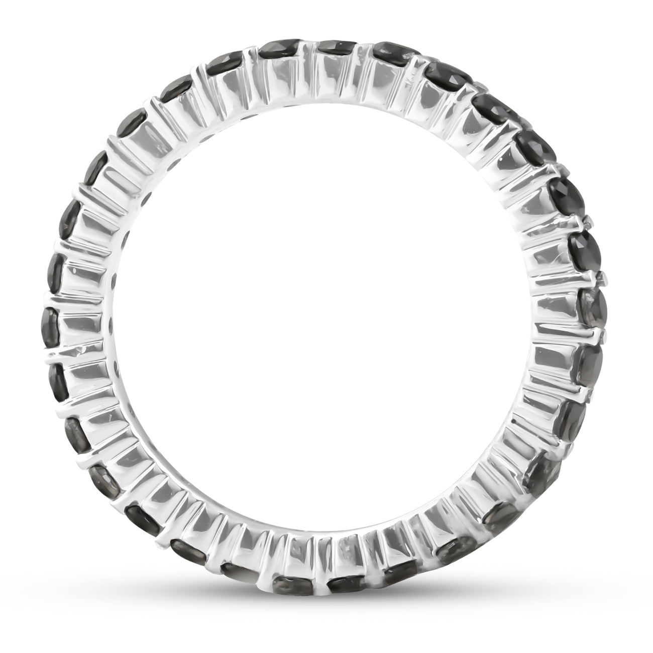 1 Ct Black Diamond Eternity Ring 14k White Gold