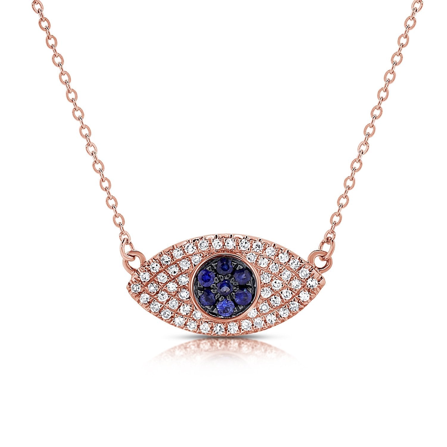 14k Gold & Diamond Evil Eye Necklace