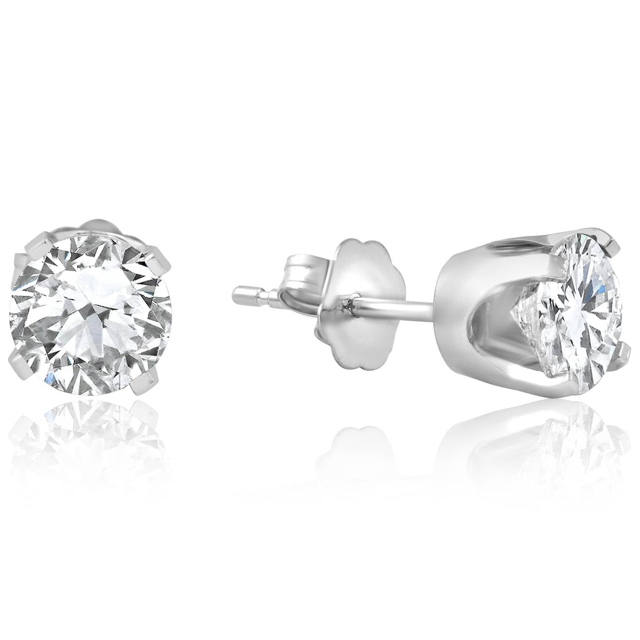 7/8 ct Diamond Studs 14K White Gold