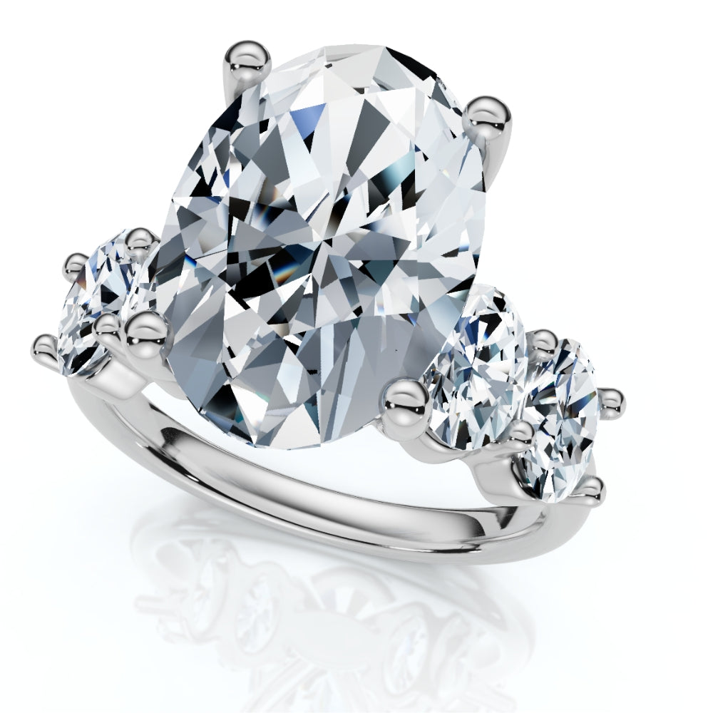 Certified 8.50ct Oval Diamond Engagement Ring 14k Gold