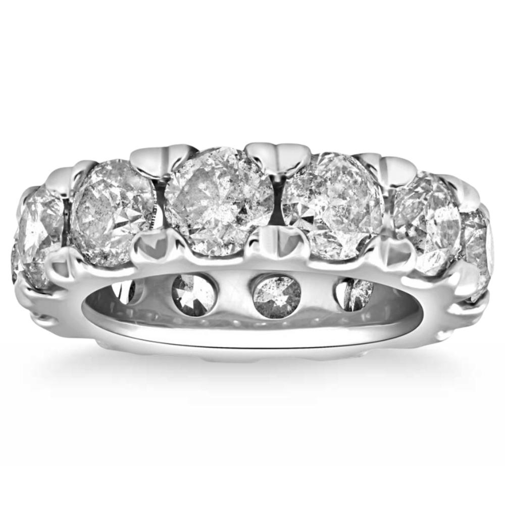 10 1/2 Carat (ctw) Natural Diamond Eternity ring in White Gold