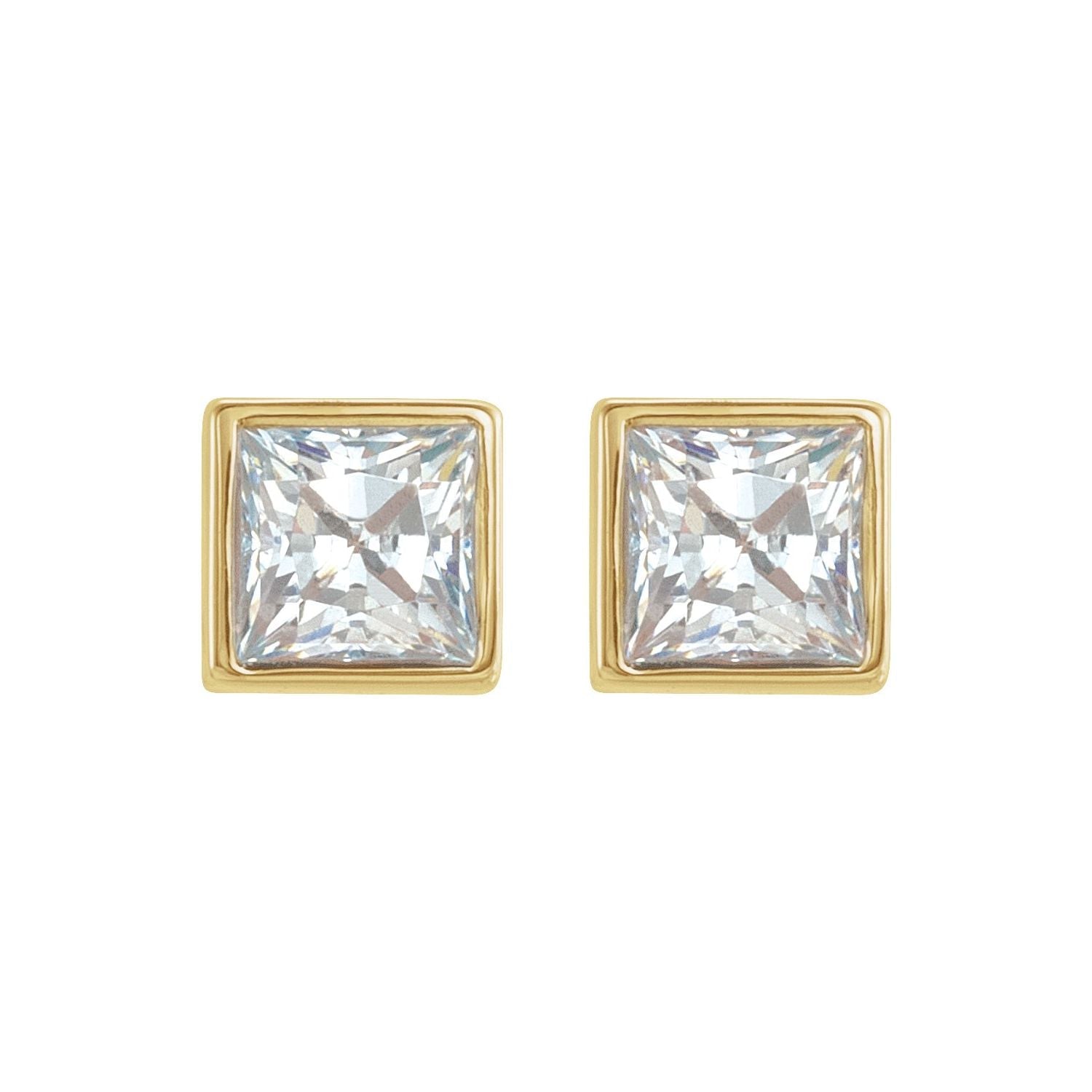 14K Gold 1/2ct Lab-grown Diamond Stud Earrings Clarity SI Color G-H