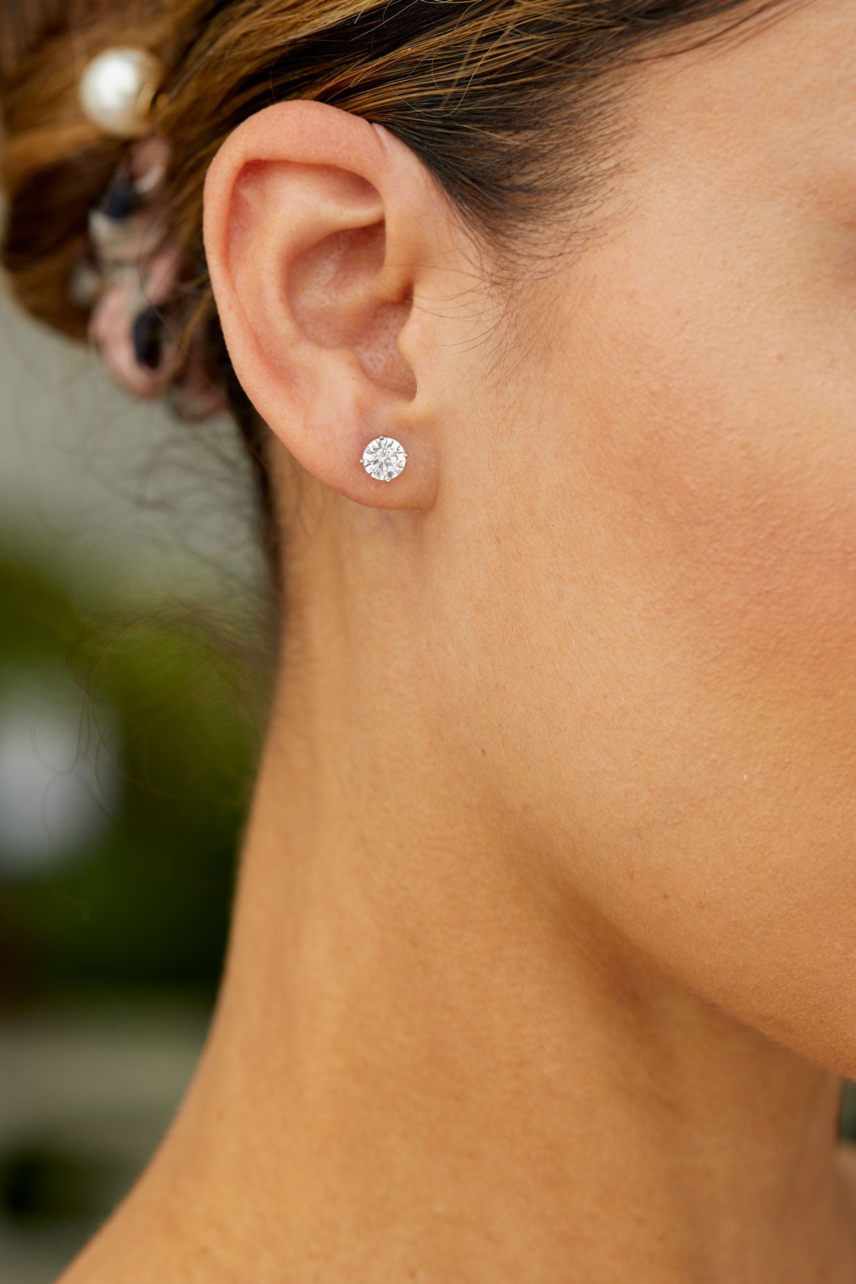 14KT Post / SS 6MM Swarovski Crystal Stud Earrings