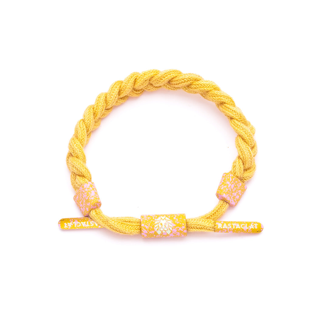 Rastaclat Original Hand Braided Yellow Solace Adjustable Bracelet