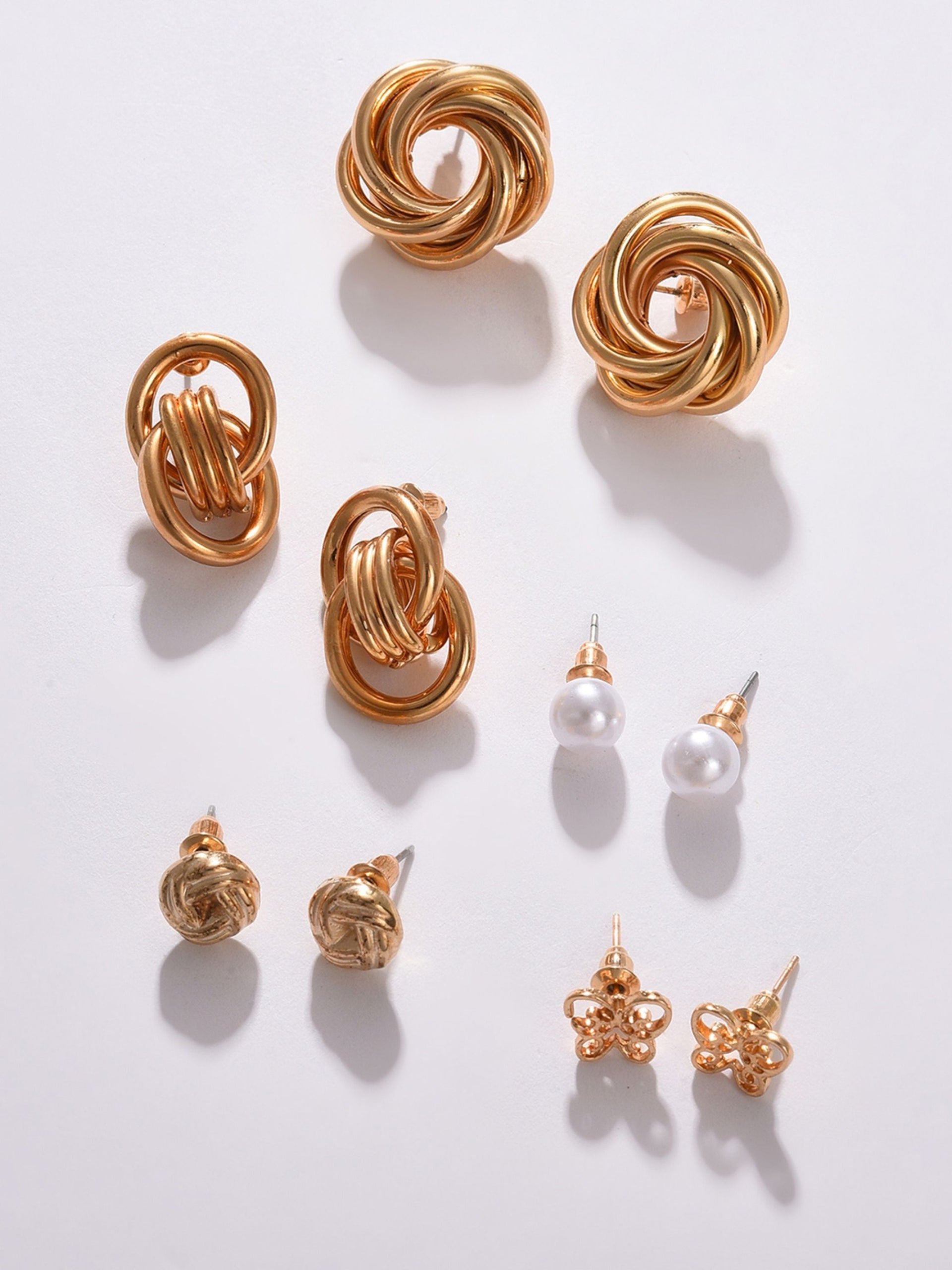 Gold-toned Contemporary Studs Earrings