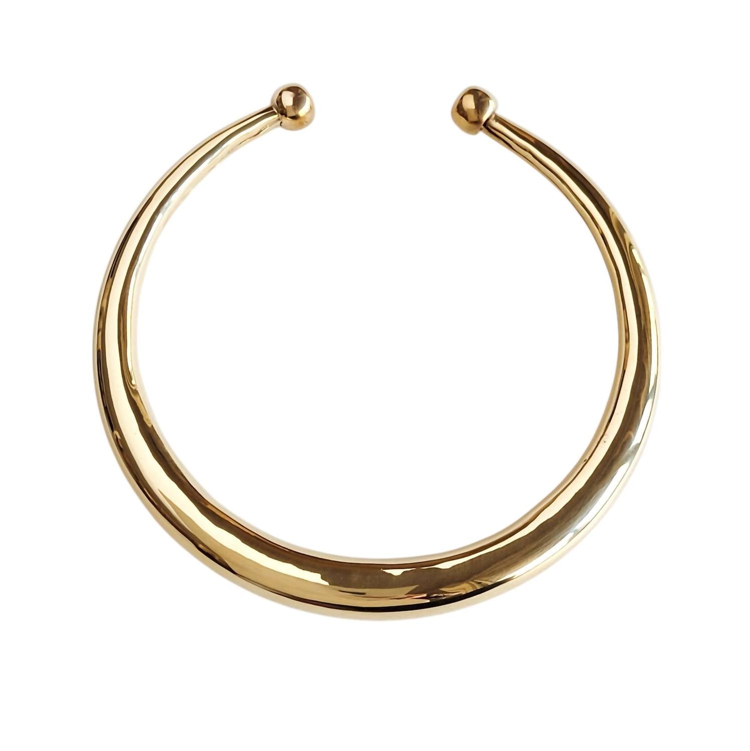 Women's Brass Tuareg Simple Collar Necklace Choker in Gold