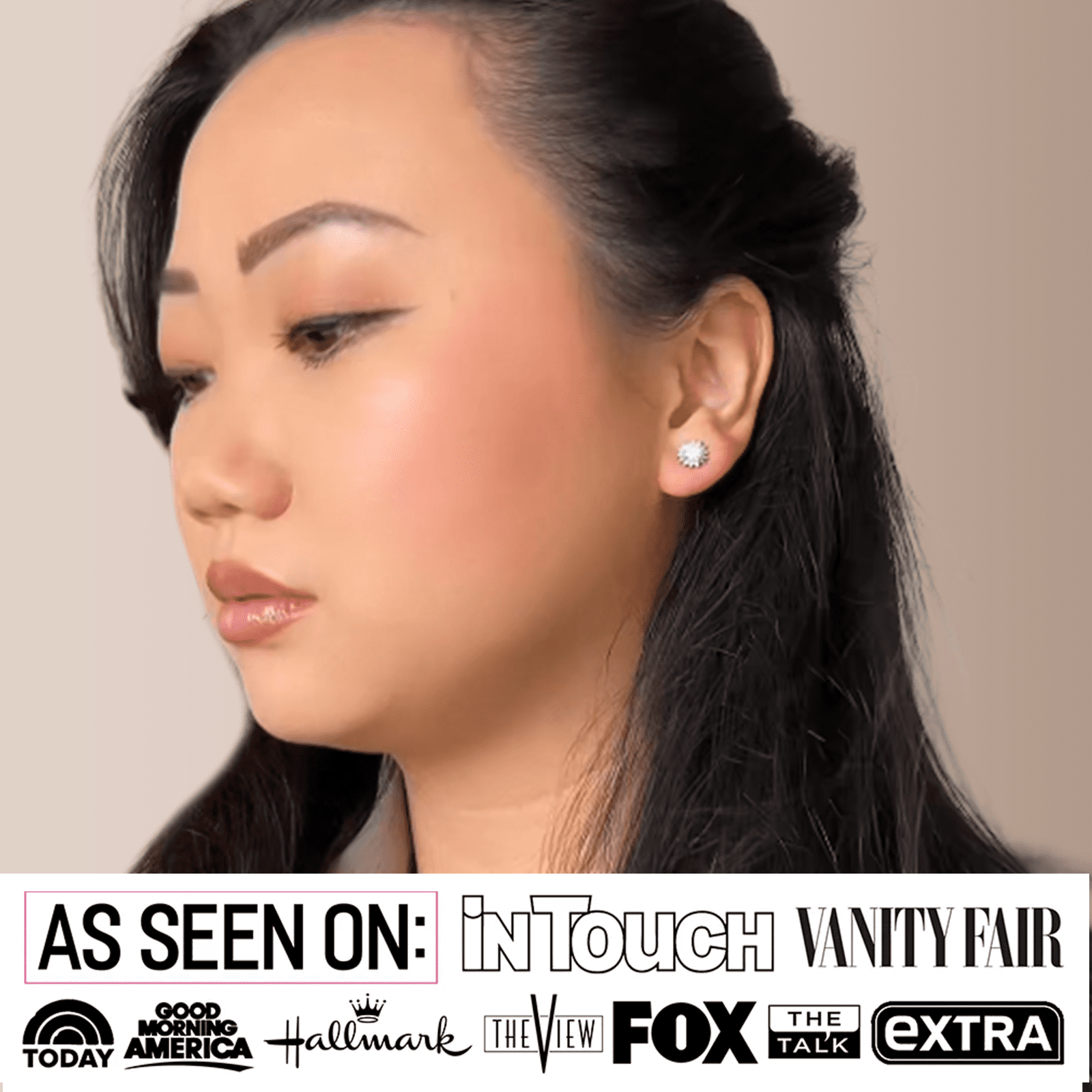 Moissanite by Cate & Chloe Starla 18k Gold Plated 925 Sterling Silver Stud Earrings 1tcw