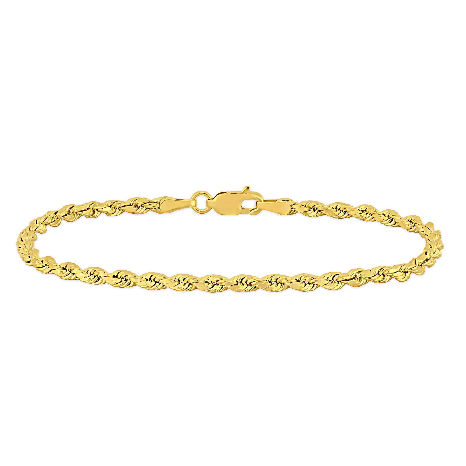 Rope Chain Bracelet in 10k Yellow Gold (3mm/7.5 Inch)