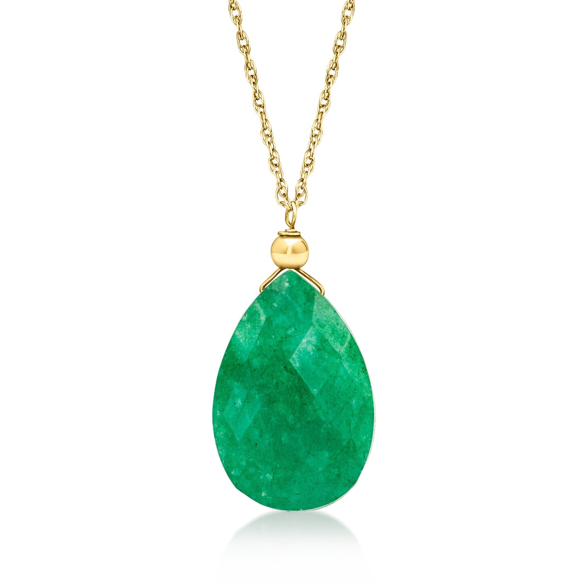 Canaria Fine Jewelry Emerald Pendant Necklace In 10kt Yellow Gold
