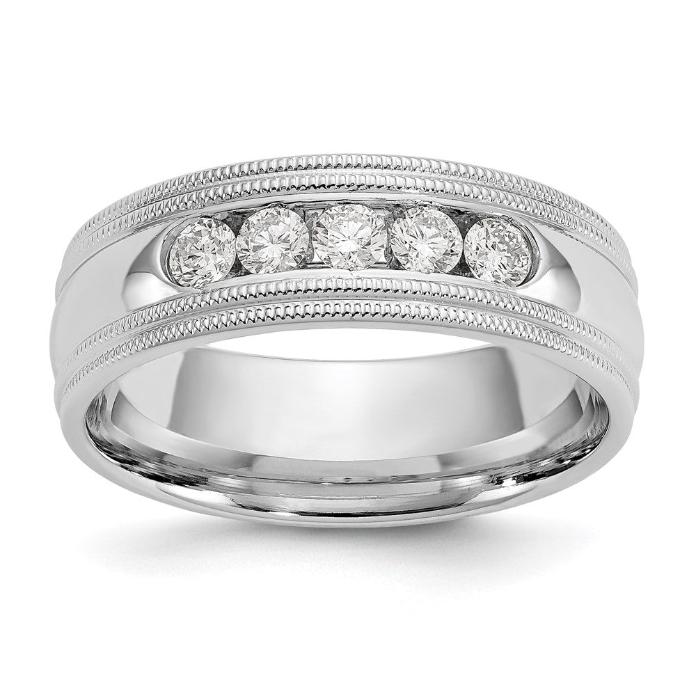 14k White Gold Lab Grown Diamond Wedding Band Ring 1/2ct Clarity- VS Color- D-E