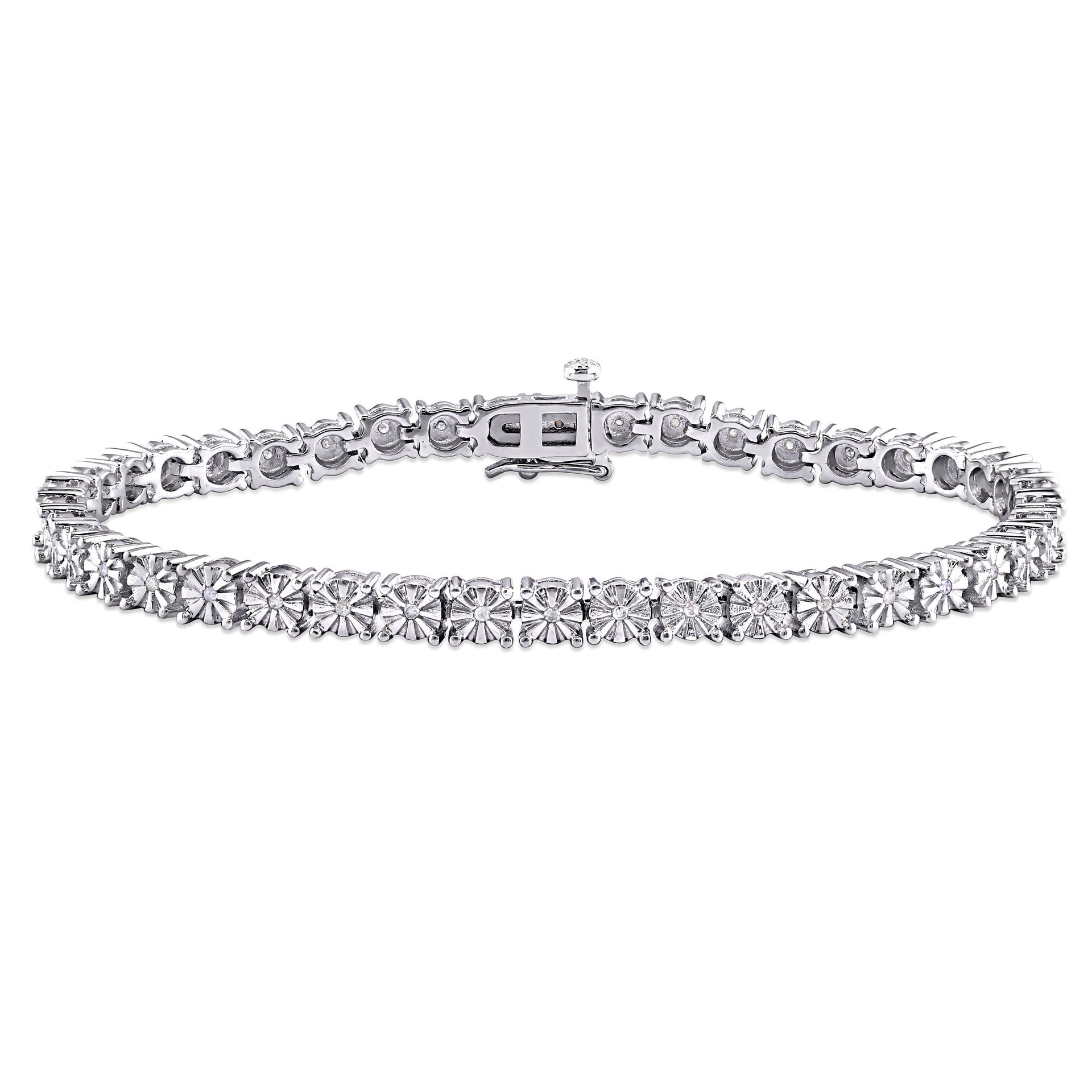 1/4 ct TW Diamond Tennis Bracelet in Sterling Silver