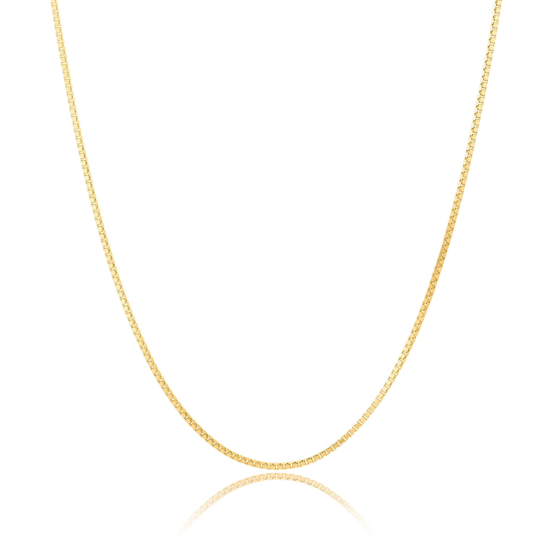 14K Yellow Gold Petite Box Chain Necklace