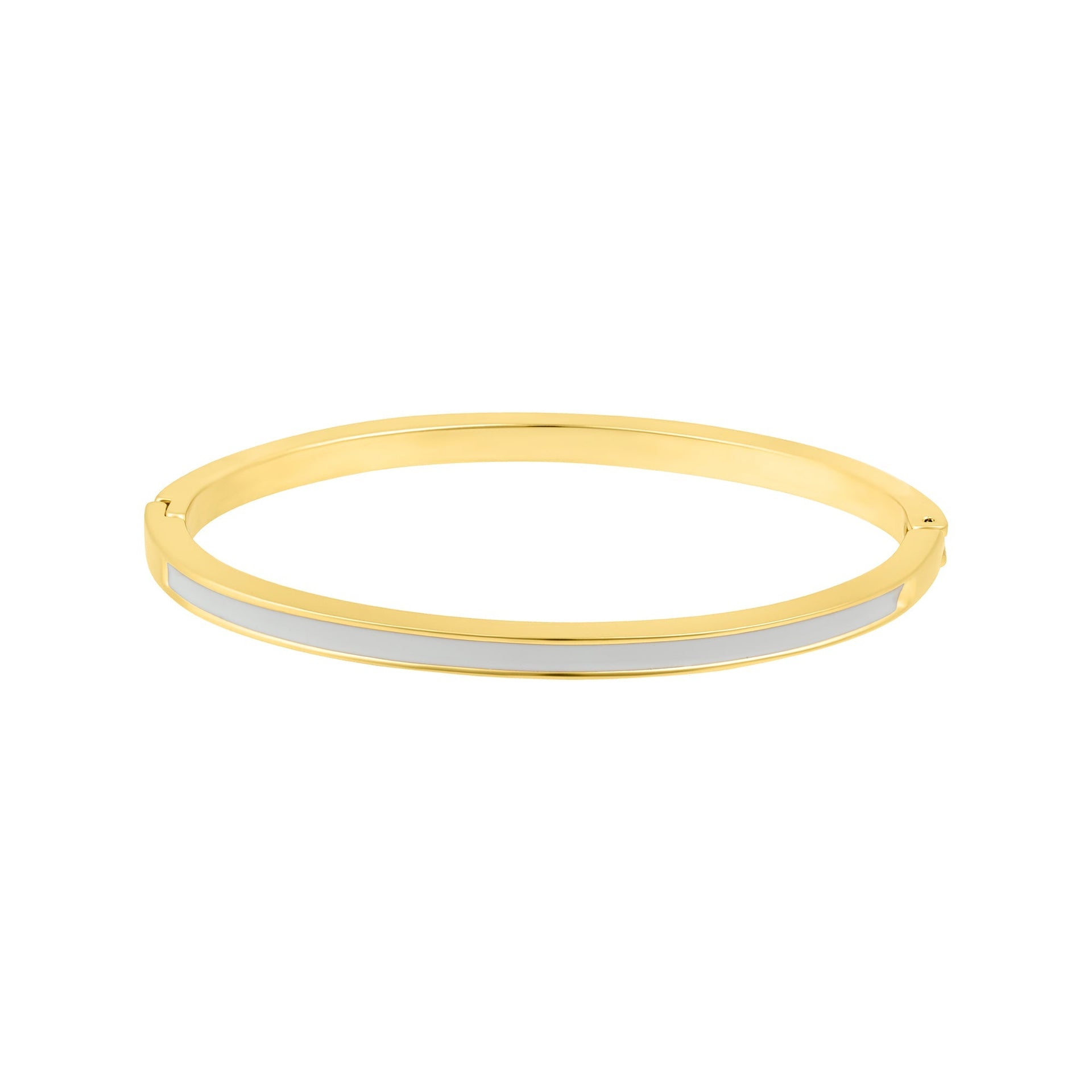 Gold Plated White Enamel Cuff