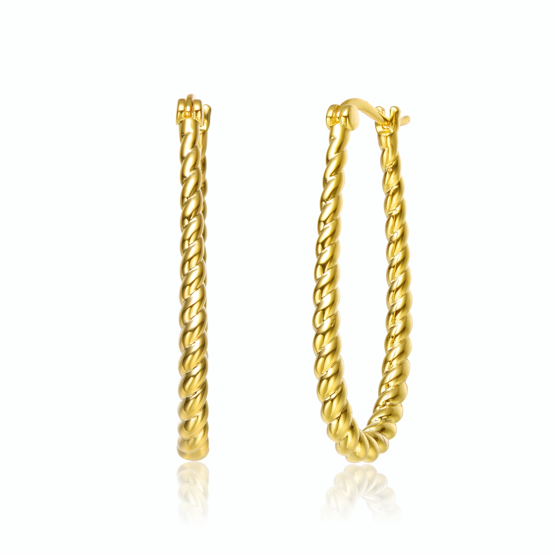 Ra 14k Gold Plated 'u' Large Hoop Earrings