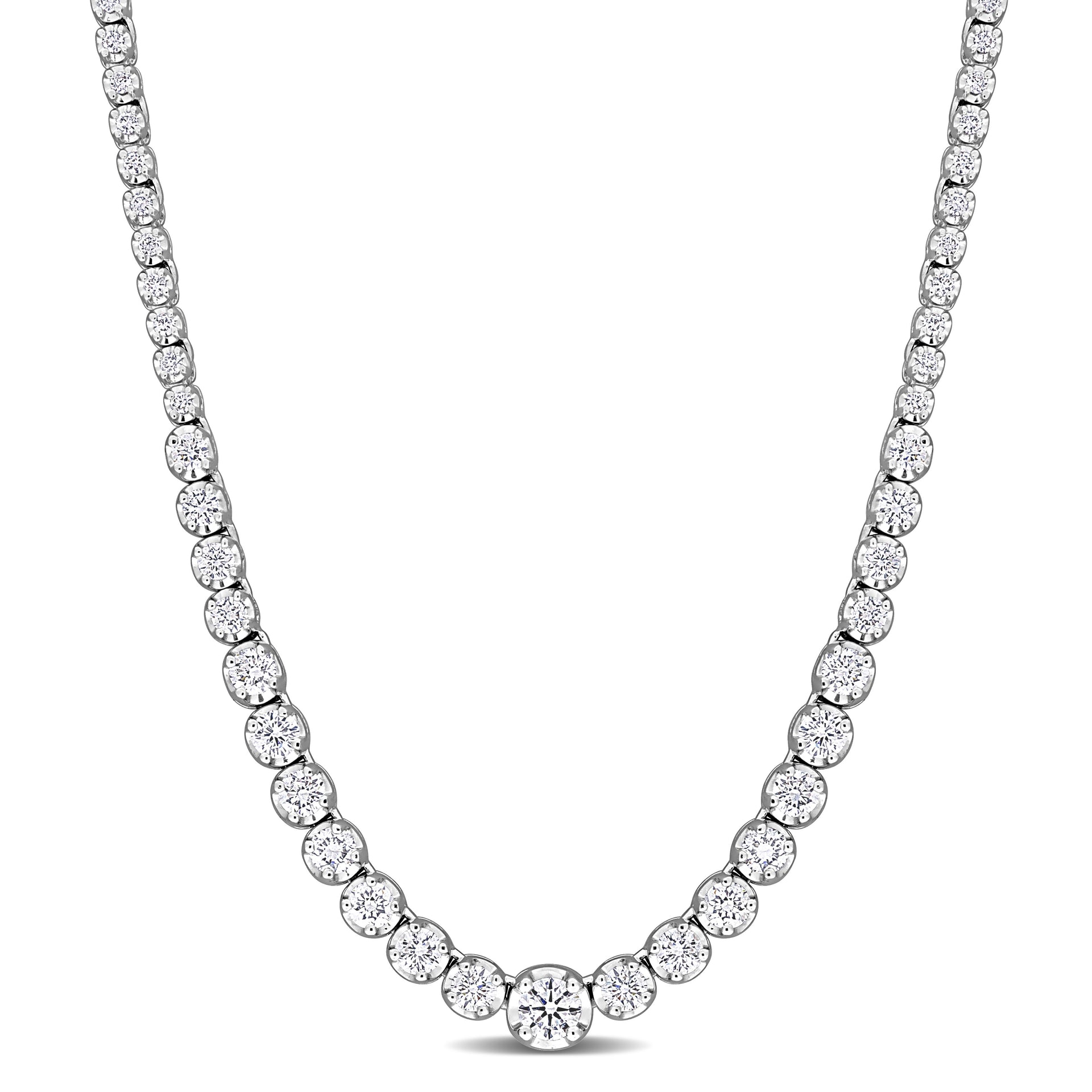 Created Forever 2 CT TW Lab-Grown Diamond Necklace 14k White Gold-33.5 in