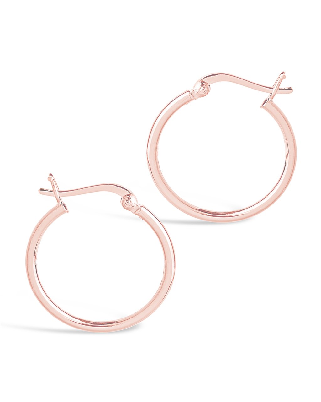 Sterling Silver 1' Hoop Earrings-Rose Gold