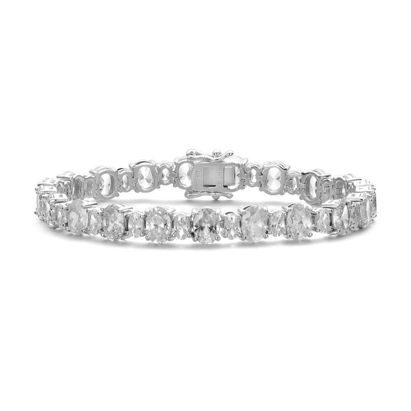 Sterling Silver with Colored Cubic Zirconia Tennis Bracelet