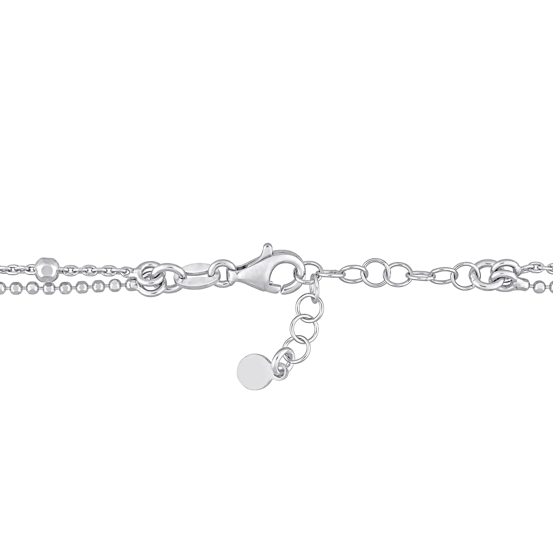 2-Strand Ball Bead Chain Necklace in Sterling Silver, 19 in