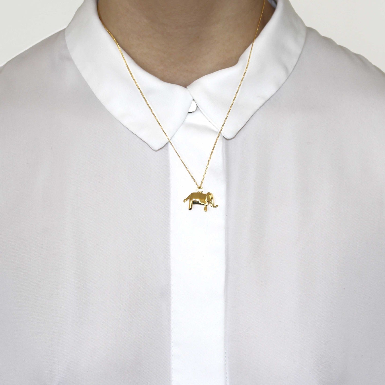 Mini Elephant Necklace Gold