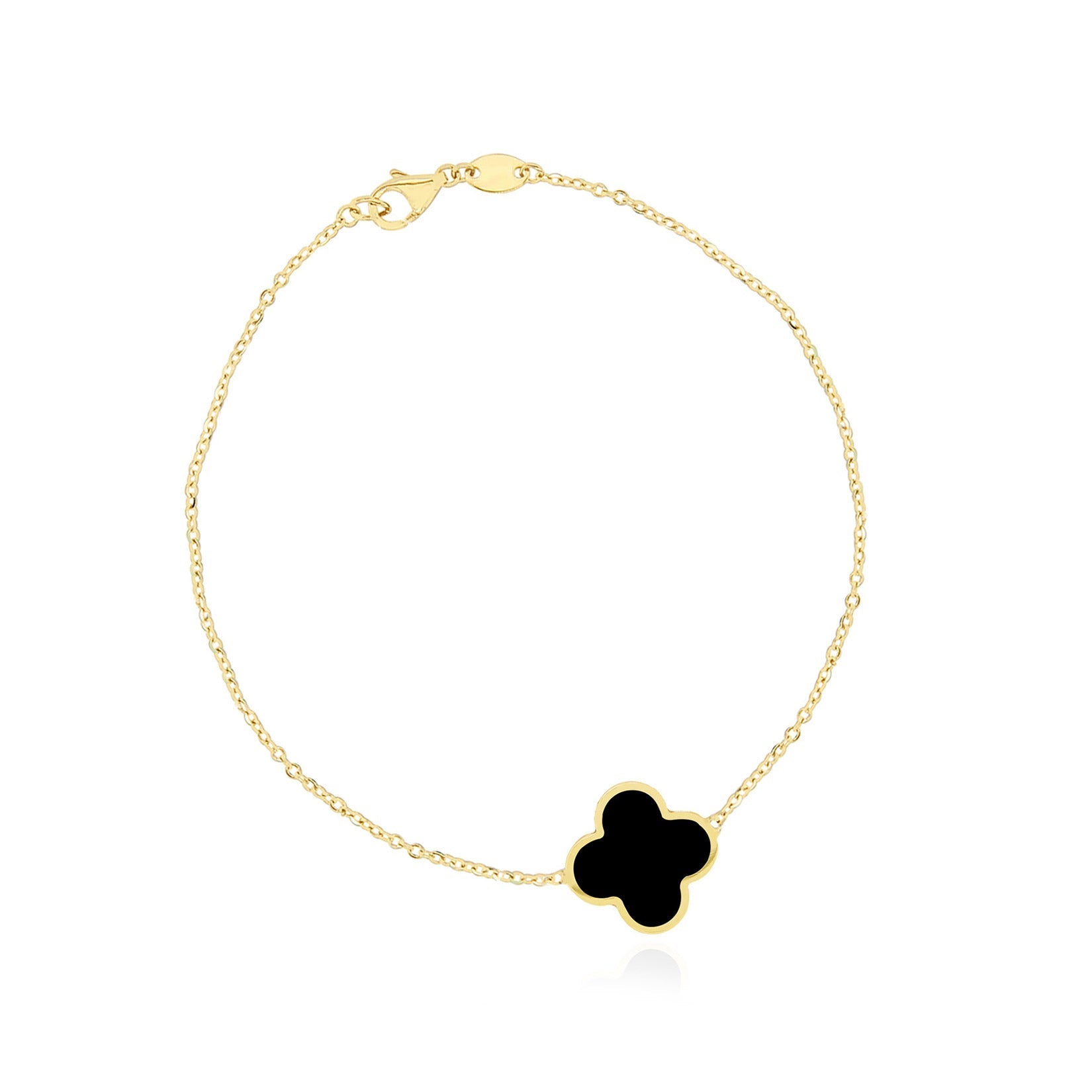 Large Onyx Single Clover Bracelet