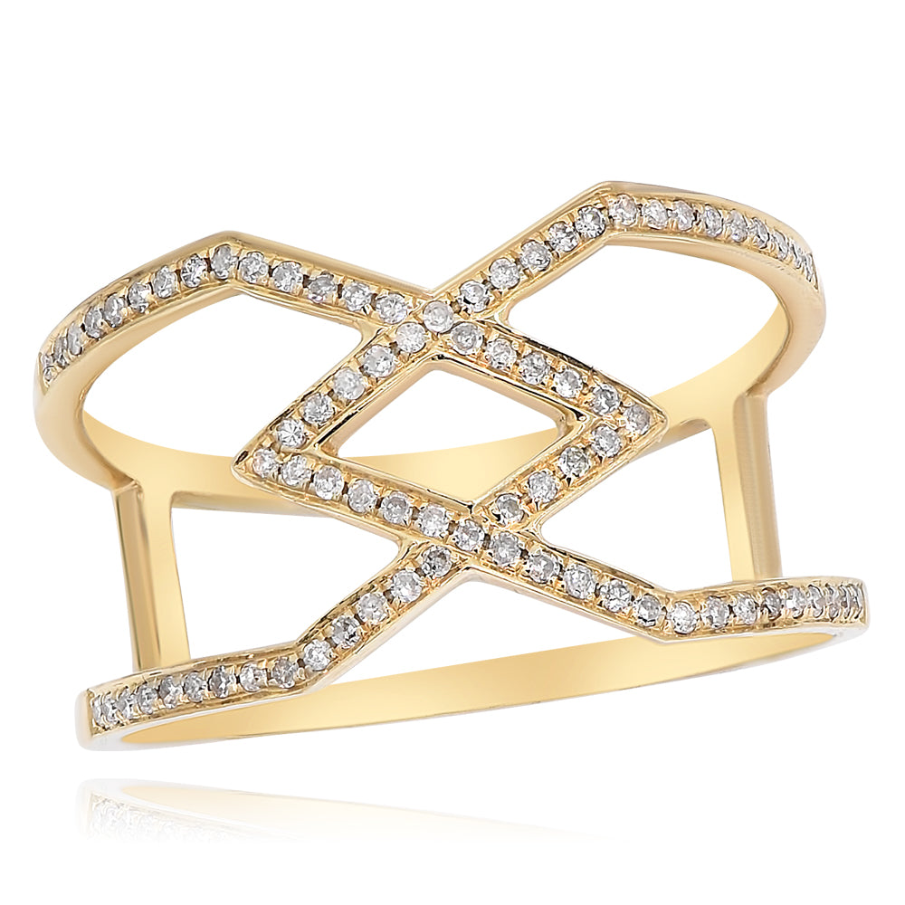 14KTYGOLD RING D0.20 SP 1.64 2.60GM 37ST