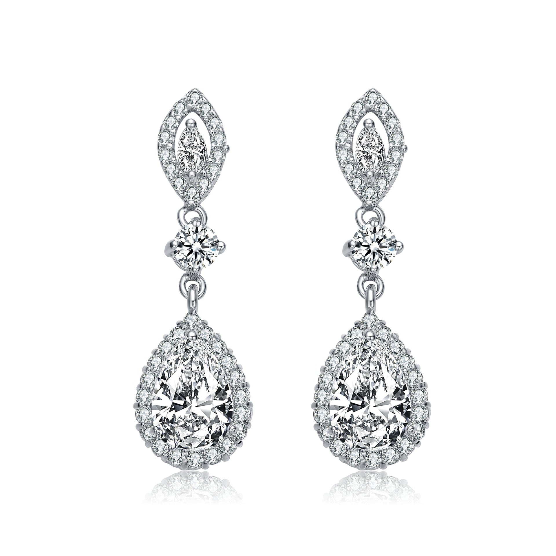Sterling Silver Cubic Zirconia Accent Dangle Earrings