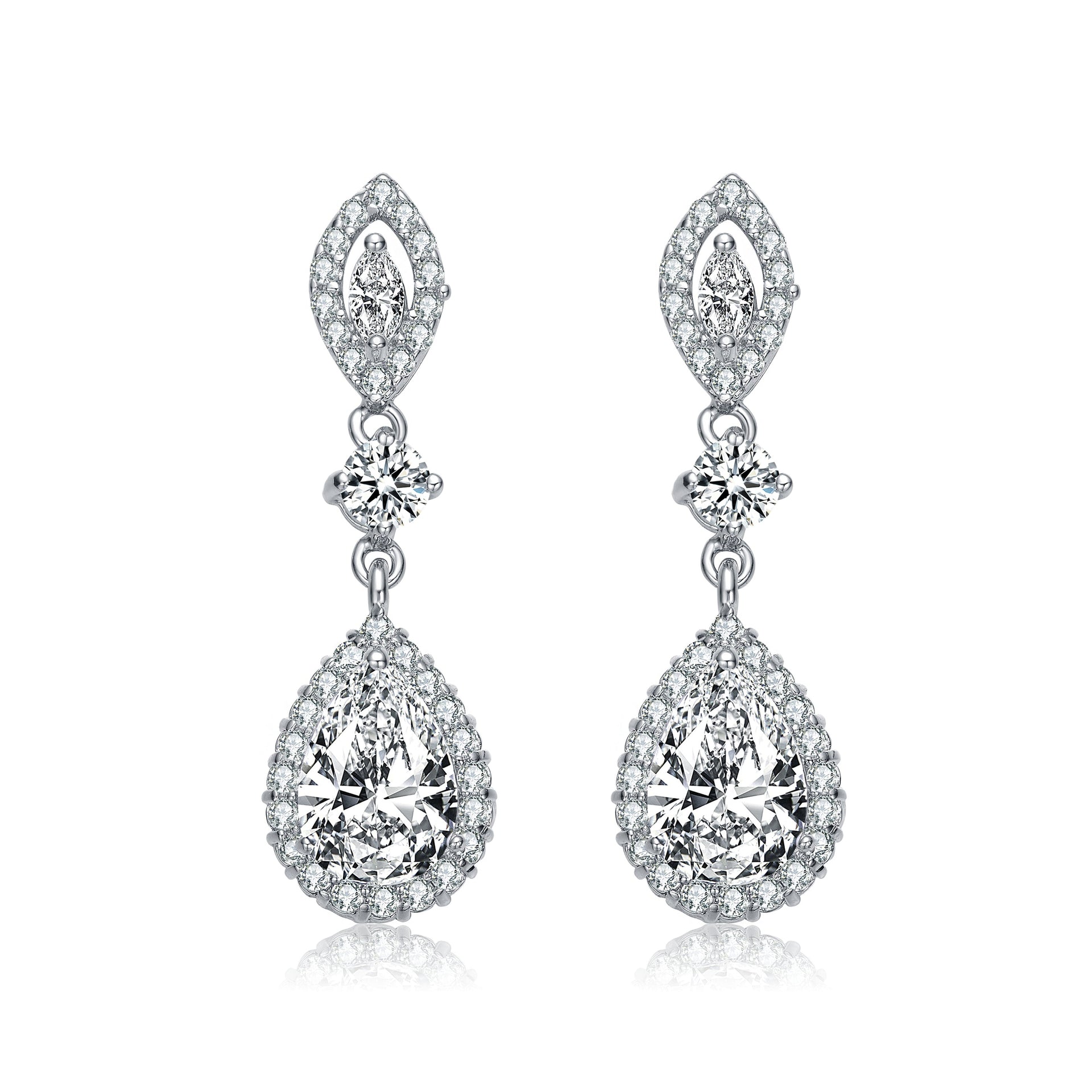 Sterling Silver Cubic Zirconia Accent Dangle Earrings