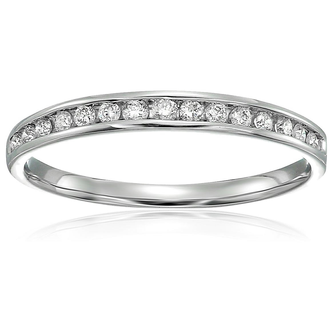 1/5 Cttw Classic Diamond Wedding Band 10K White Or Yellow Gold Channel Set