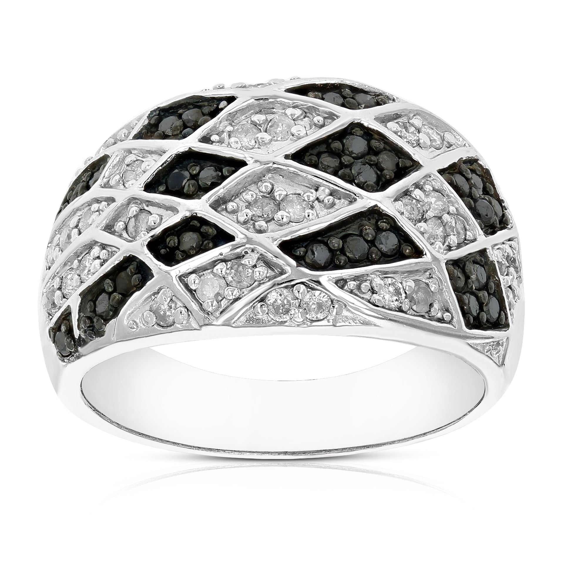 Sterling Silver Black Diamond Ring (0.70 CT)