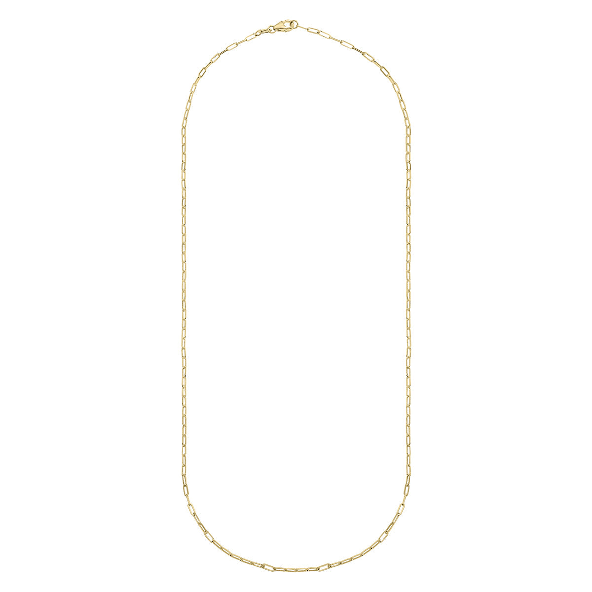 14K Yellow Gold 1.5Mm Paperclip Necklace With Lobster Clasp - 20 Inch