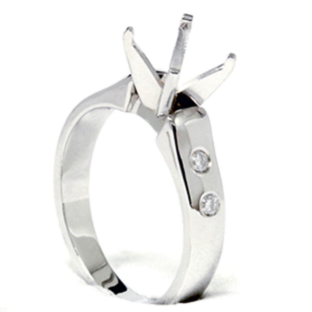 Diamond Semi Mount Cathedral Engagement Ring 14K Setting