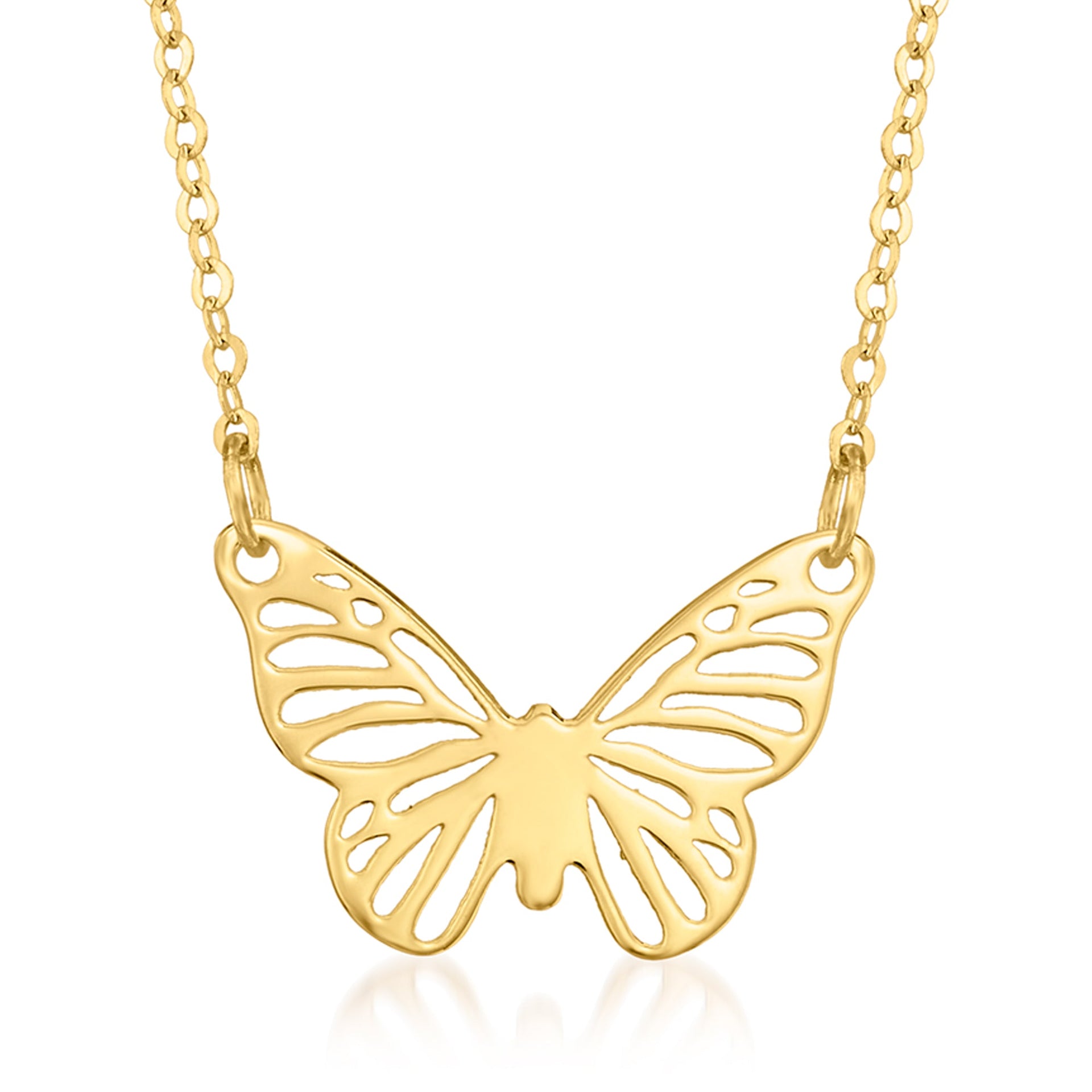 Canaria Italian 10kt Yellow Gold Butterfly Necklace