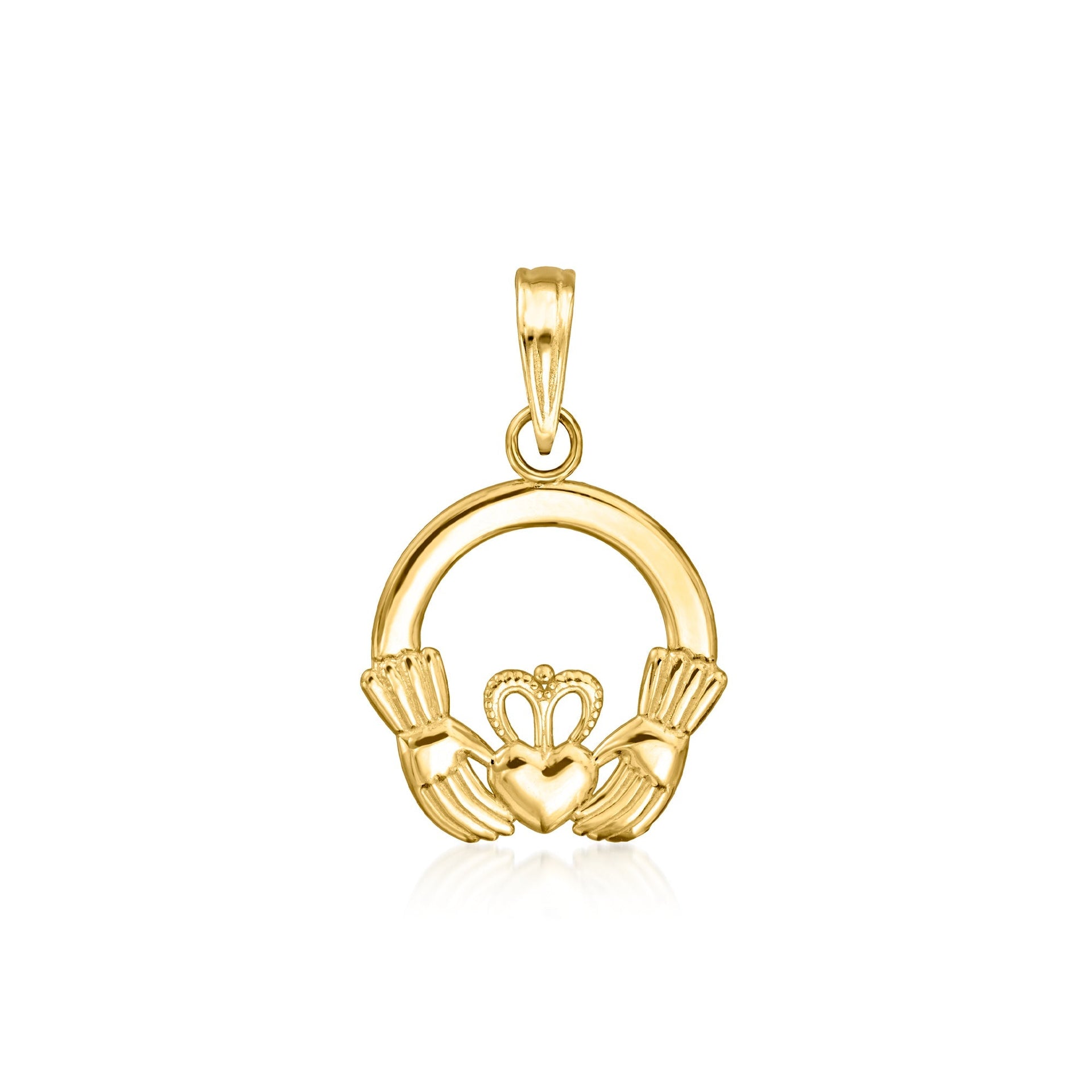 Canaria Fine Jewelry 10kt Yellow Gold Claddagh Pendant