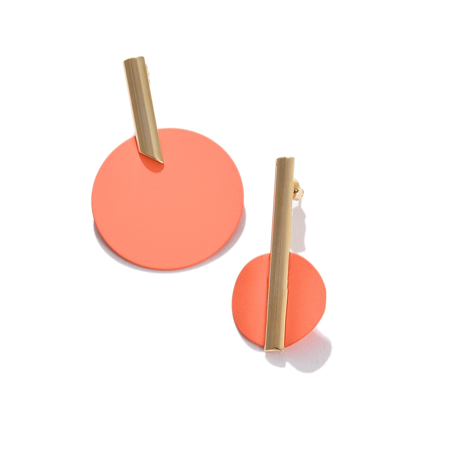 Orange Color Gold Plated Designer Stud For Women's