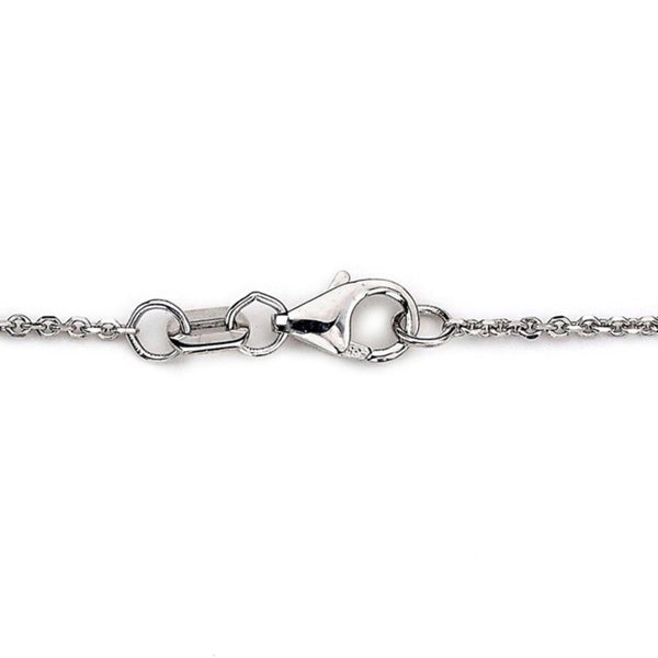 Suzy Levian 14k White Gold 3/5ct TDW Bezel Diamond Station Necklace (36 inch)